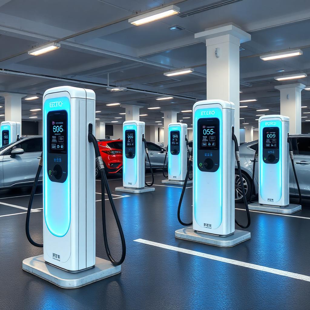 Useita latausasemia yrityskäyttöön