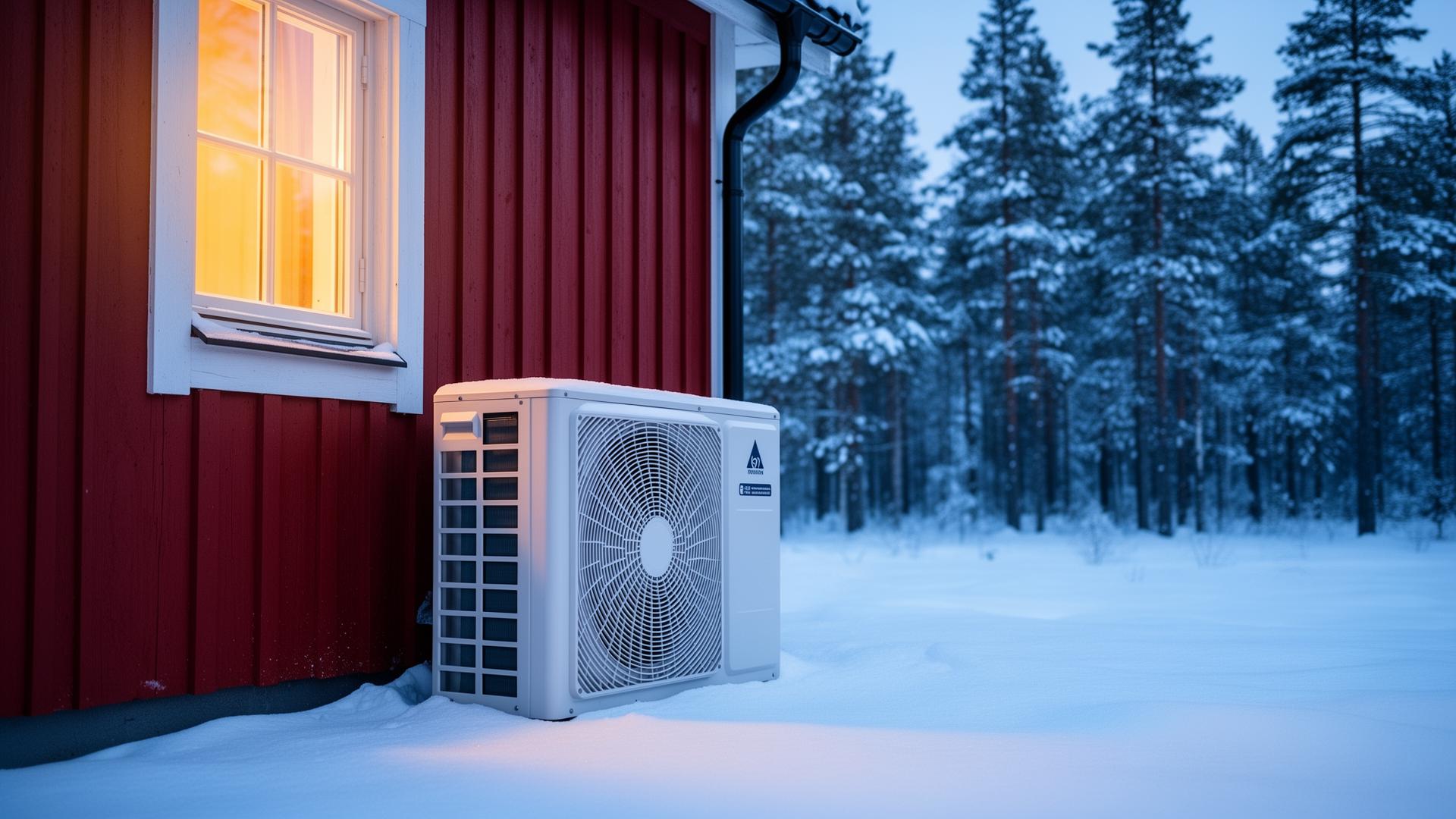 Moderni lämpöpumppu asennettuna omakotitaloon - lämpöpumpun mitoitusopas