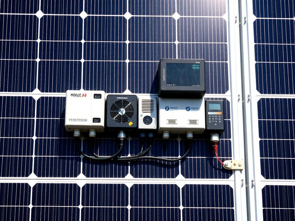 Mikroinvertteri kiinnitetty aurinkopaneelin takapuolelle