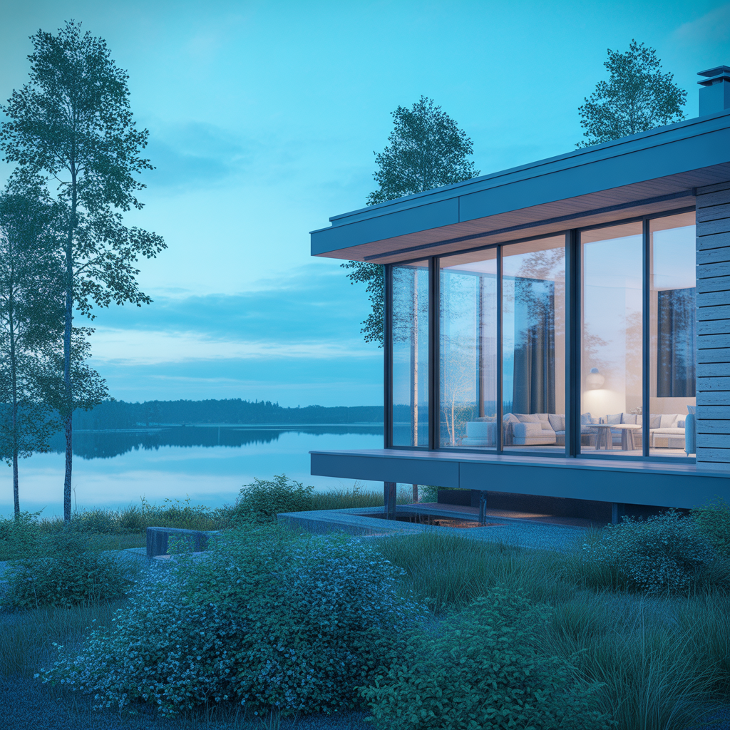 Energiatehokkaat Oulux-ikkunat ja ovet – järvimaisema ja moderni lasijulkisivu